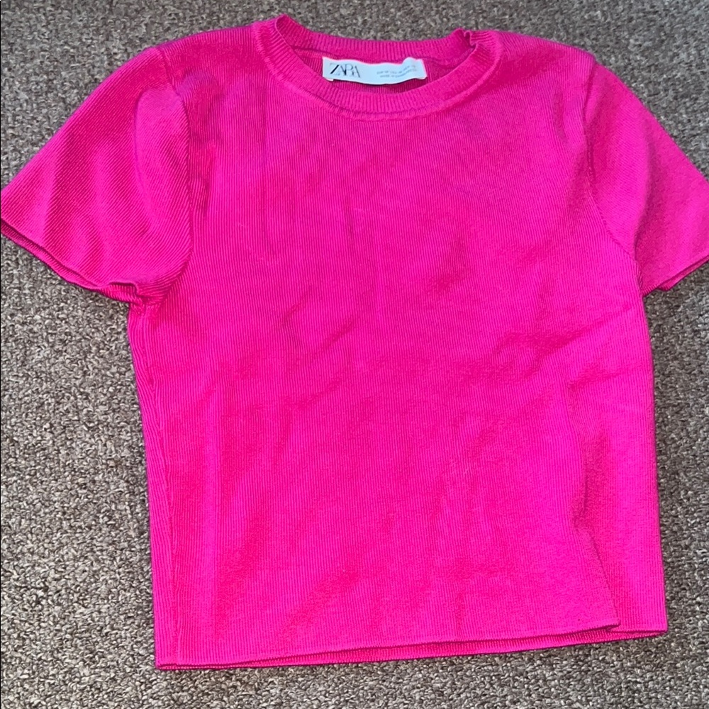 Zara Hot Pink Crop Top